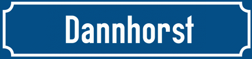 Straßenschild Dannhorst zum kostenlosen Download