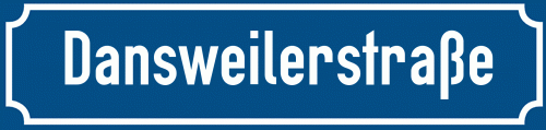 Straßenschild Dansweilerstraße zum kostenlosen Download