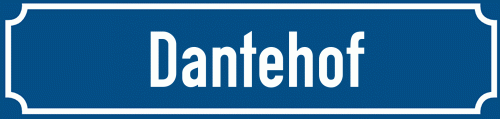 Straßenschild Dantehof