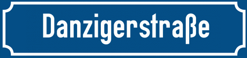 Straßenschild Danzigerstraße zum kostenlosen Download