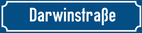 Straßenschild Darwinstraße zum kostenlosen Download