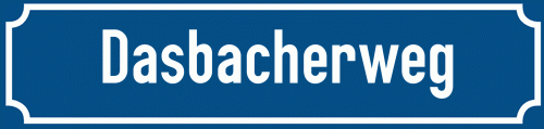 Straßenschild Dasbacherweg
