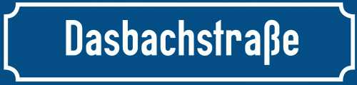 Straßenschild Dasbachstraße