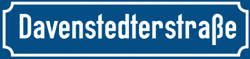 Straßenschild Davenstedterstraße zum kostenlosen Download