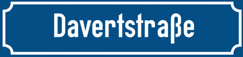 Straßenschild Davertstraße zum kostenlosen Download