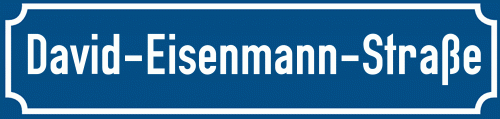 Straßenschild David-Eisenmann-Straße