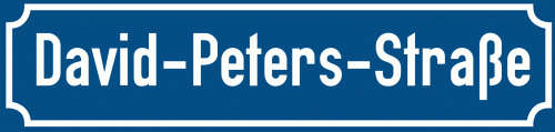 Straßenschild David-Peters-Straße zum kostenlosen Download