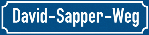 Straßenschild David-Sapper-Weg