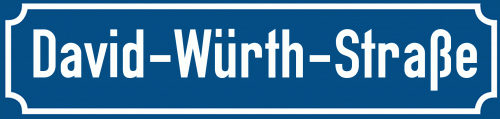 Straßenschild David-Würth-Straße