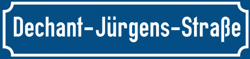 Straßenschild Dechant-Jürgens-Straße