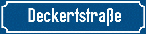 Straßenschild Deckertstraße