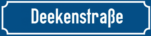 Straßenschild Deekenstraße zum kostenlosen Download