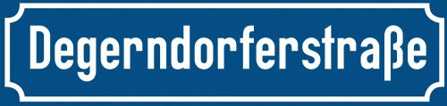 Straßenschild Degerndorferstraße zum kostenlosen Download