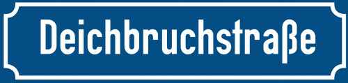 Straßenschild Deichbruchstraße zum kostenlosen Download