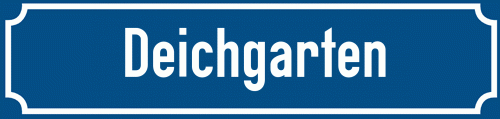 Straßenschild Deichgarten
