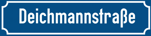 Straßenschild Deichmannstraße