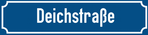 Straßenschild Deichstraße zum kostenlosen Download