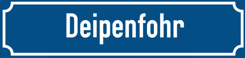 Straßenschild Deipenfohr zum kostenlosen Download