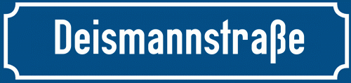 Straßenschild Deismannstraße
