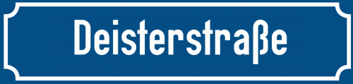 Straßenschild Deisterstraße zum kostenlosen Download