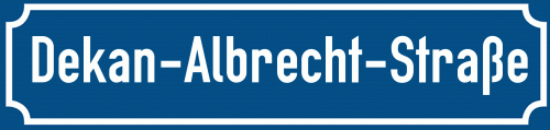 Straßenschild Dekan-Albrecht-Straße zum kostenlosen Download