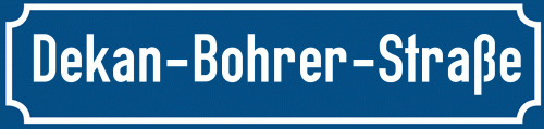 Straßenschild Dekan-Bohrer-Straße