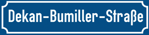 Straßenschild Dekan-Bumiller-Straße