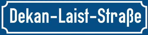 Straßenschild Dekan-Laist-Straße