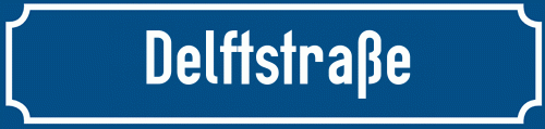 Straßenschild Delftstraße