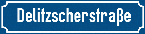 Straßenschild Delitzscherstraße zum kostenlosen Download