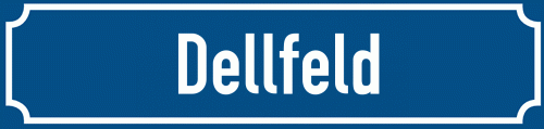 Straßenschild Dellfeld zum kostenlosen Download