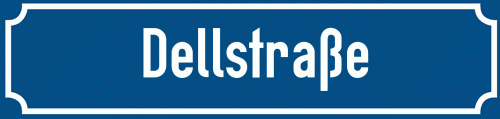 Straßenschild Dellstraße