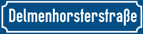 Straßenschild Delmenhorsterstraße zum kostenlosen Download