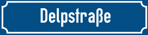 Straßenschild Delpstraße zum kostenlosen Download