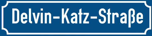 Straßenschild Delvin-Katz-Straße
