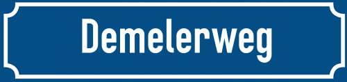 Straßenschild Demelerweg