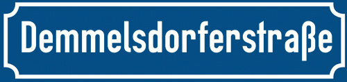 Straßenschild Demmelsdorferstraße