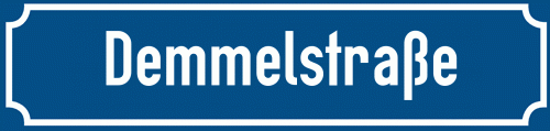 Straßenschild Demmelstraße
