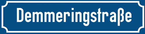 Straßenschild Demmeringstraße