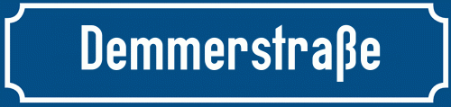 Straßenschild Demmerstraße