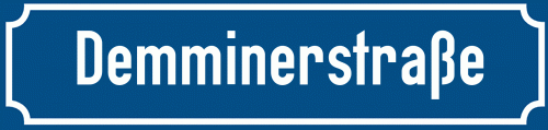 Straßenschild Demminerstraße zum kostenlosen Download