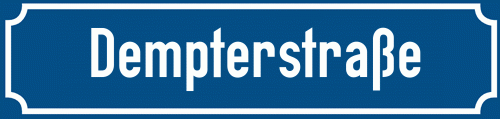 Straßenschild Dempterstraße