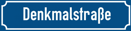 Straßenschild Denkmalstraße zum kostenlosen Download