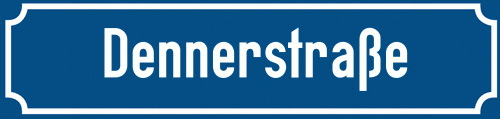 Straßenschild Dennerstraße zum kostenlosen Download