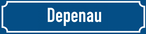 Straßenschild Depenau