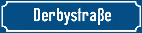 Straßenschild Derbystraße zum kostenlosen Download