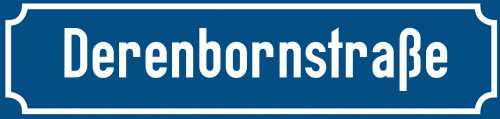 Straßenschild Derenbornstraße zum kostenlosen Download
