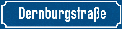Straßenschild Dernburgstraße