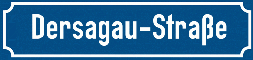 Straßenschild Dersagau-Straße