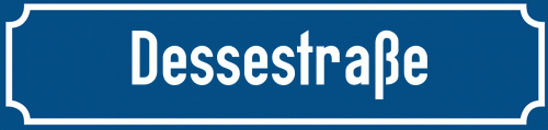 Straßenschild Dessestraße